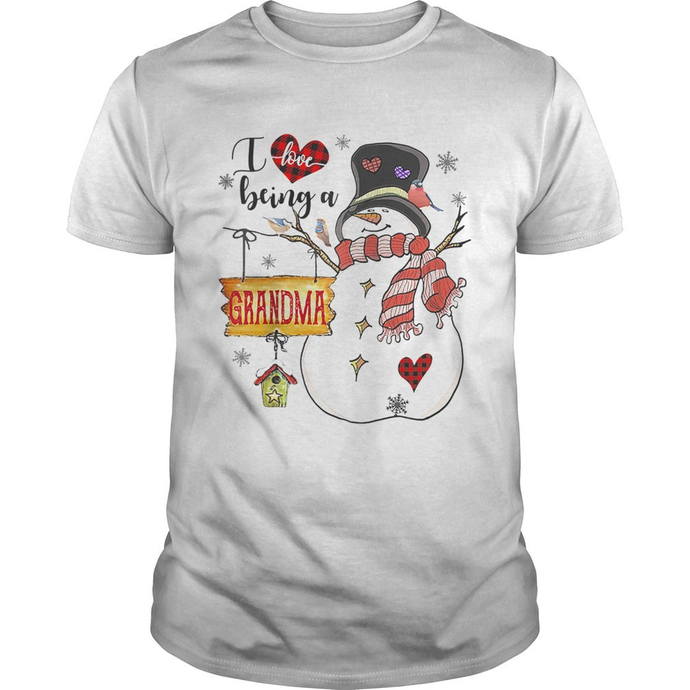 I Love Being A Grandma Snowman Family Christmas Gifts Raglan Baseball Shirt